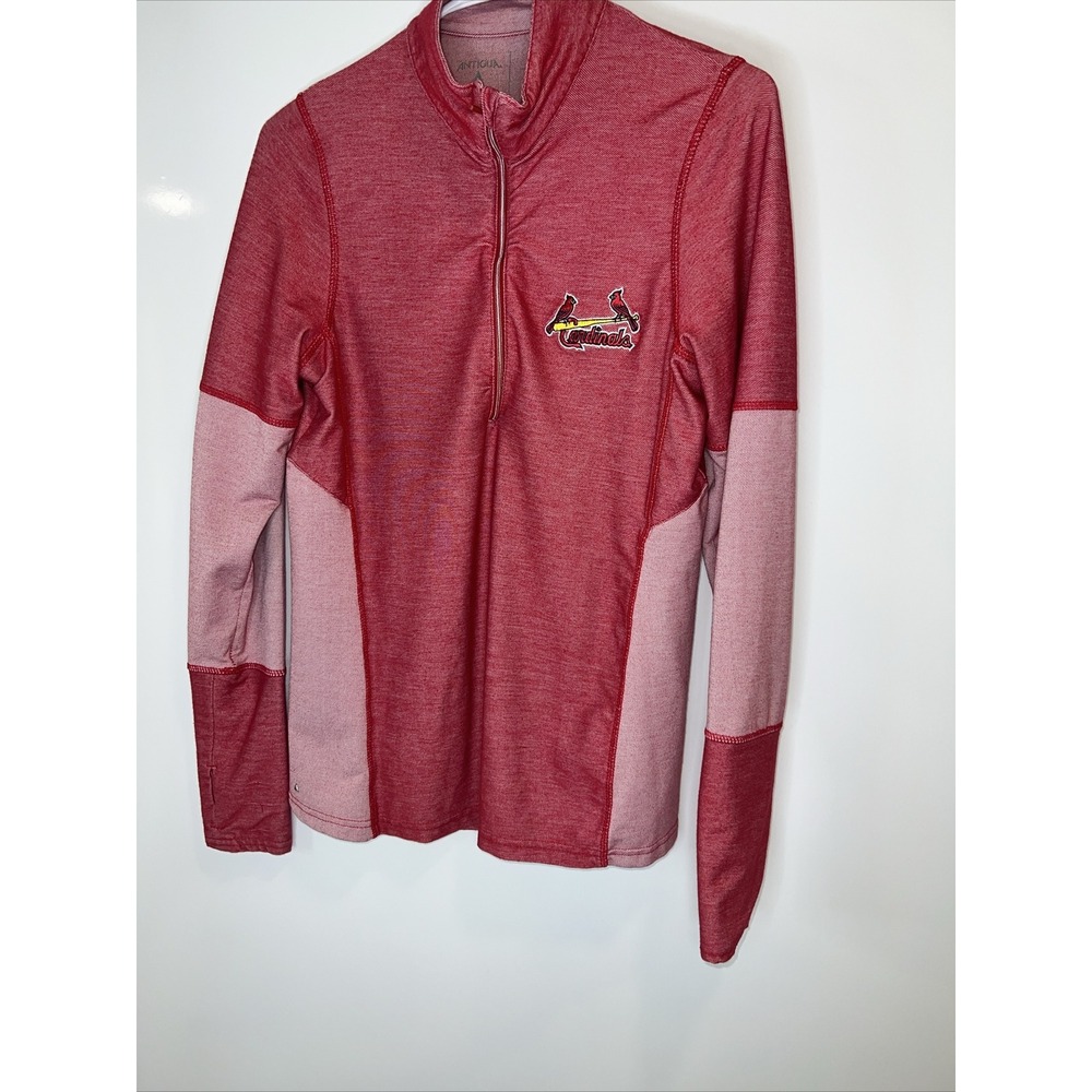 NEW St. Saint Louis Cardinals STL Antigua 1/4 Zip Pullover Jacket shirt Womens M